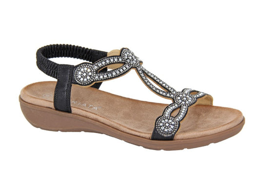 Cipriata GIADA Womens Slingback Sandals Black Shimmer