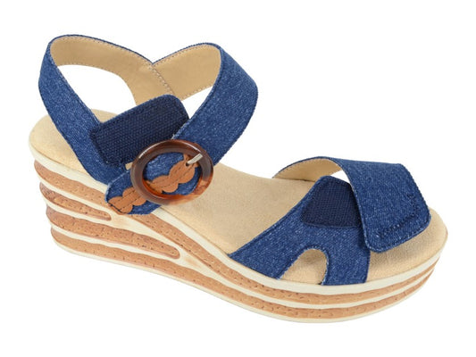 Cipriata DANTA Womens Ankle Strap Sandals Navy Denim