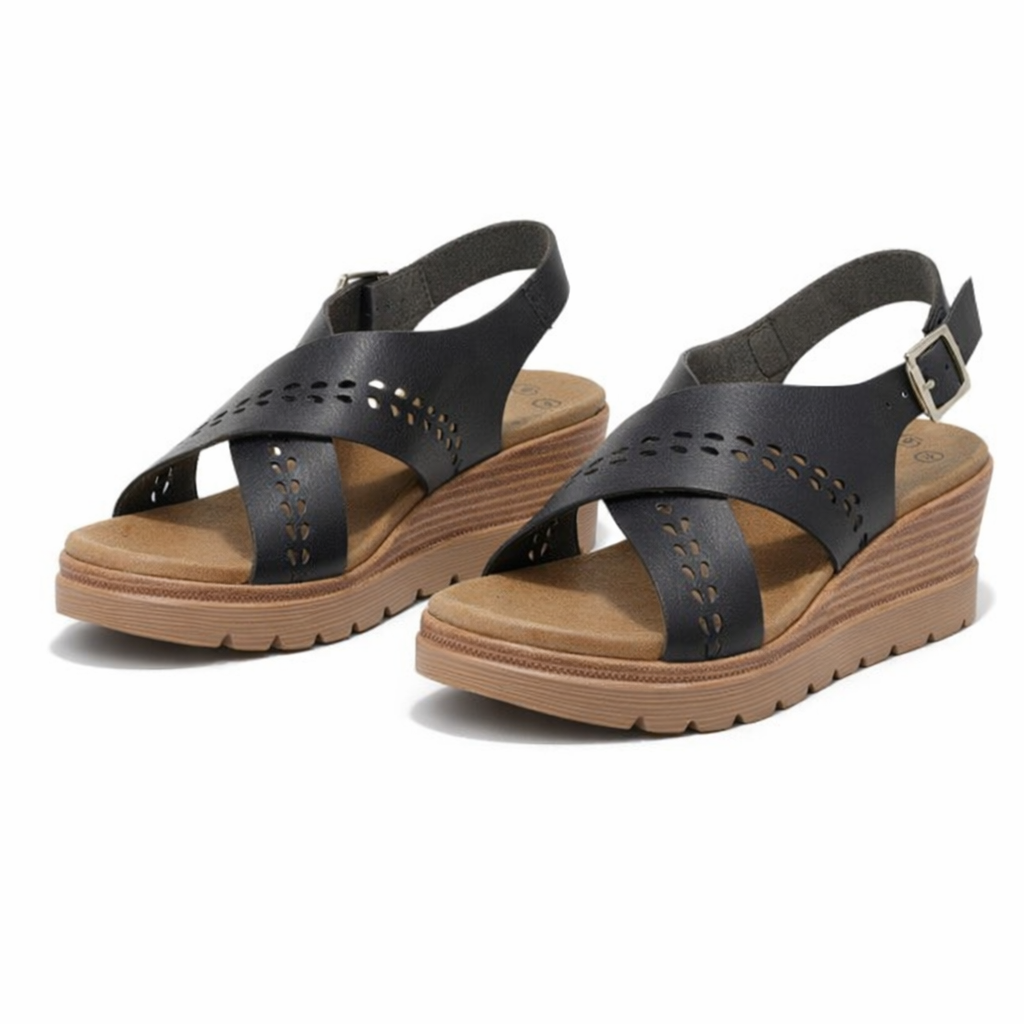 Cipriata GAVINA Womens Cross Strap Sandals Black