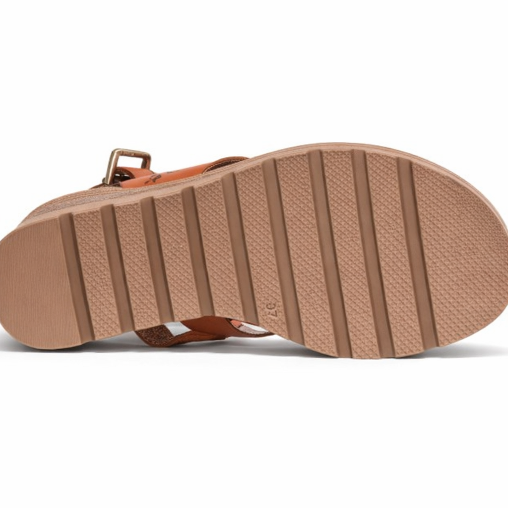 Cipriata GAVINA Womens Cross Strap Sandals Tan