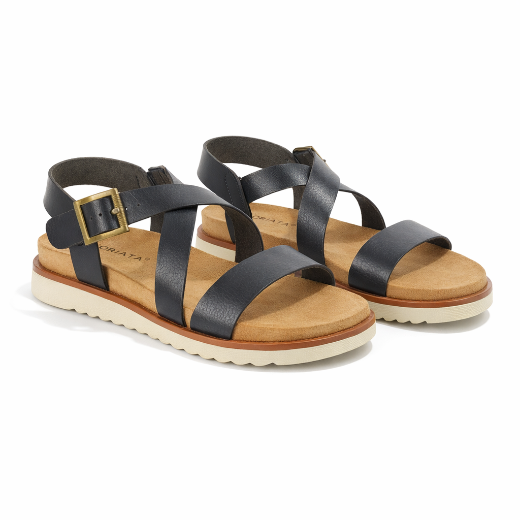 Cipriata OLVIA Womens Cross Strap Sandals Black