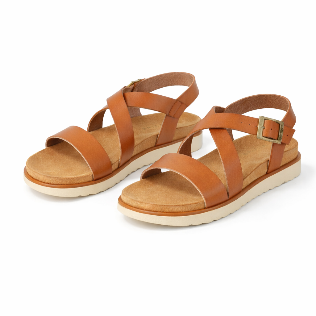 Cipriata OLVIA Womens Cross Strap Sandals Tan