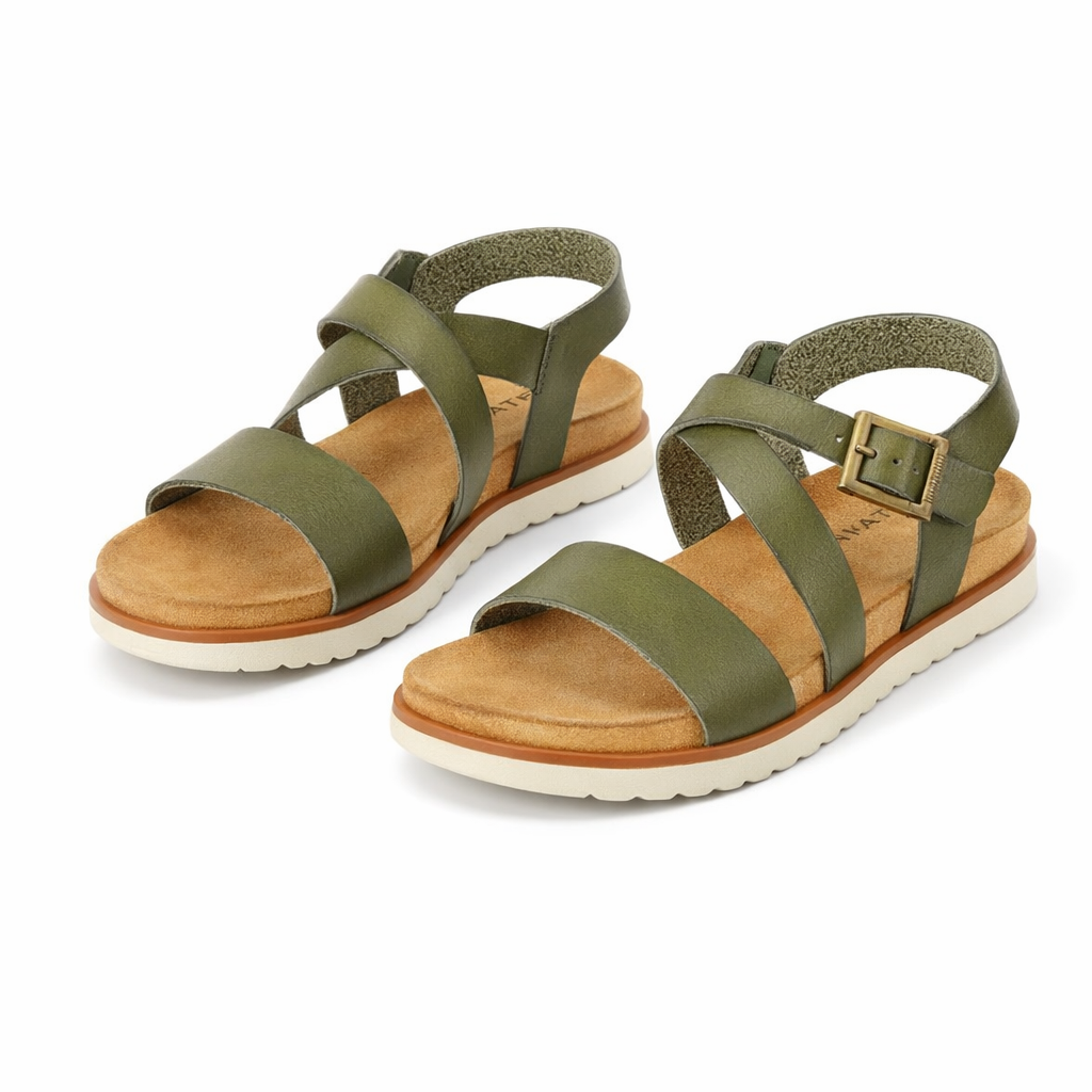 Cipriata OLVIA Womens Cross Strap Sandals Green