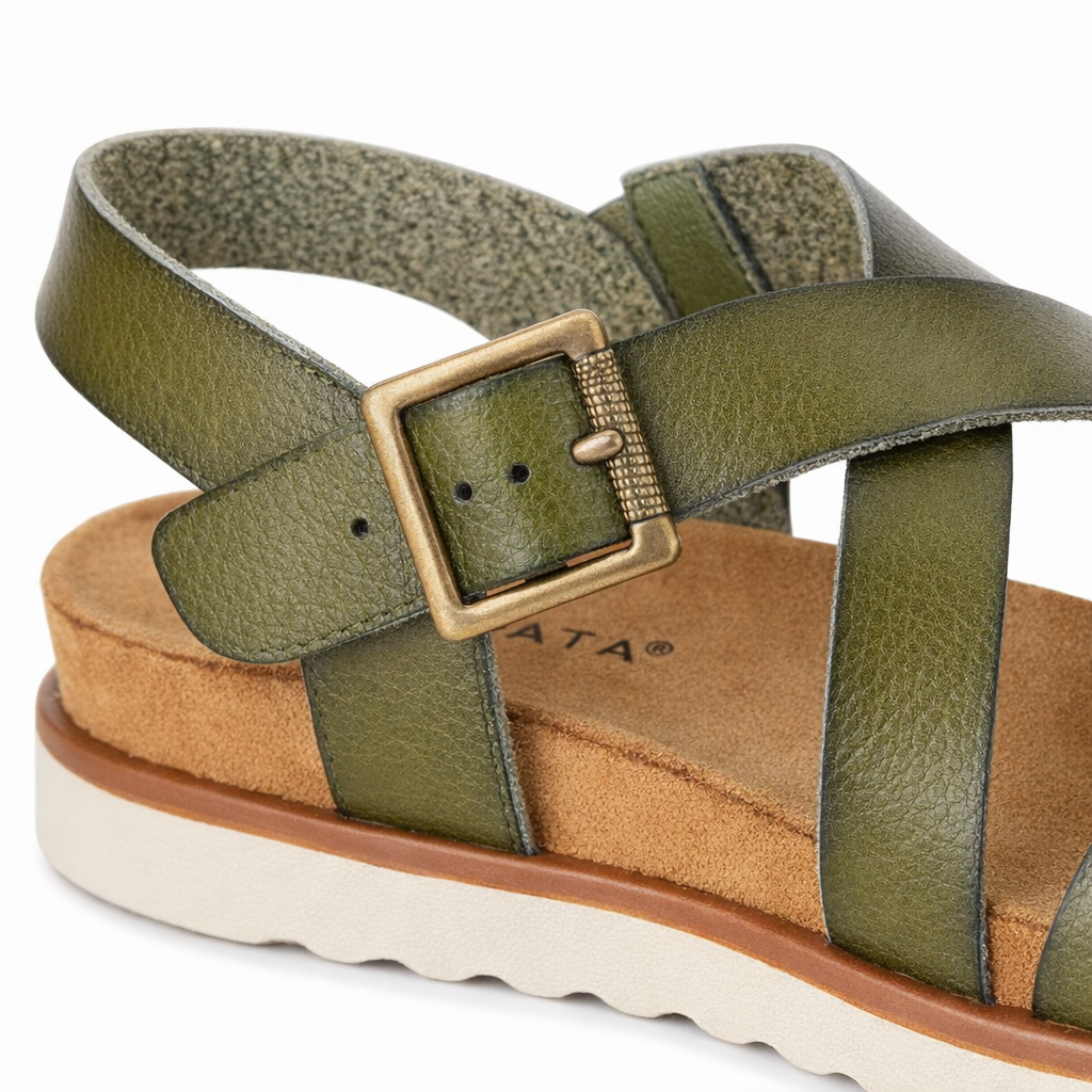 Cipriata OLVIA Womens Cross Strap Sandals Green