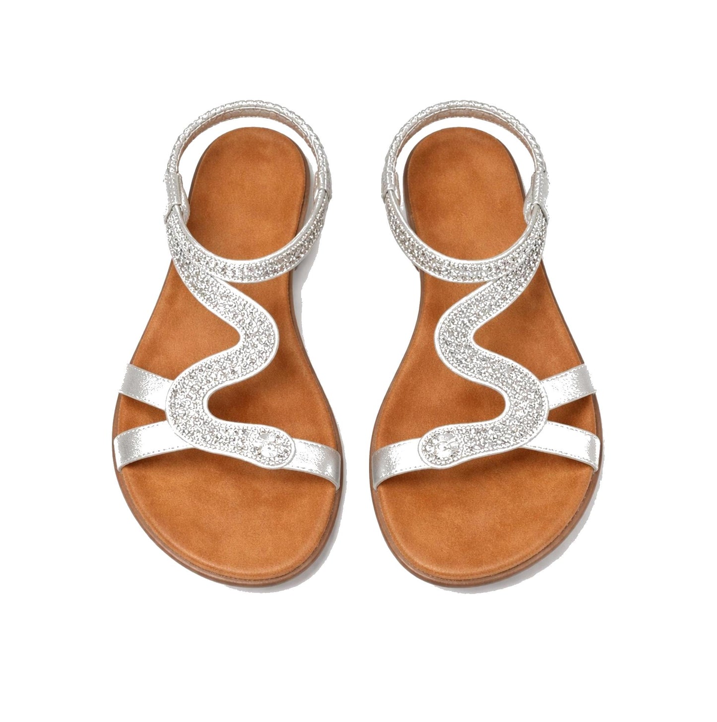 Cipriata SERPENT Womens Slingback Sandals Silver