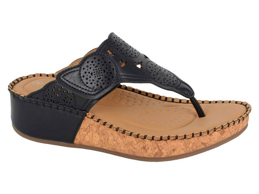 Cipriata CORINA Womens Toe-Post Sandals Black