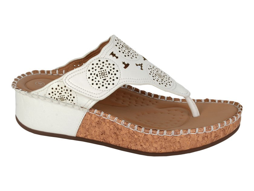 Cipriata CORINA Womens Toe-Post Sandals White