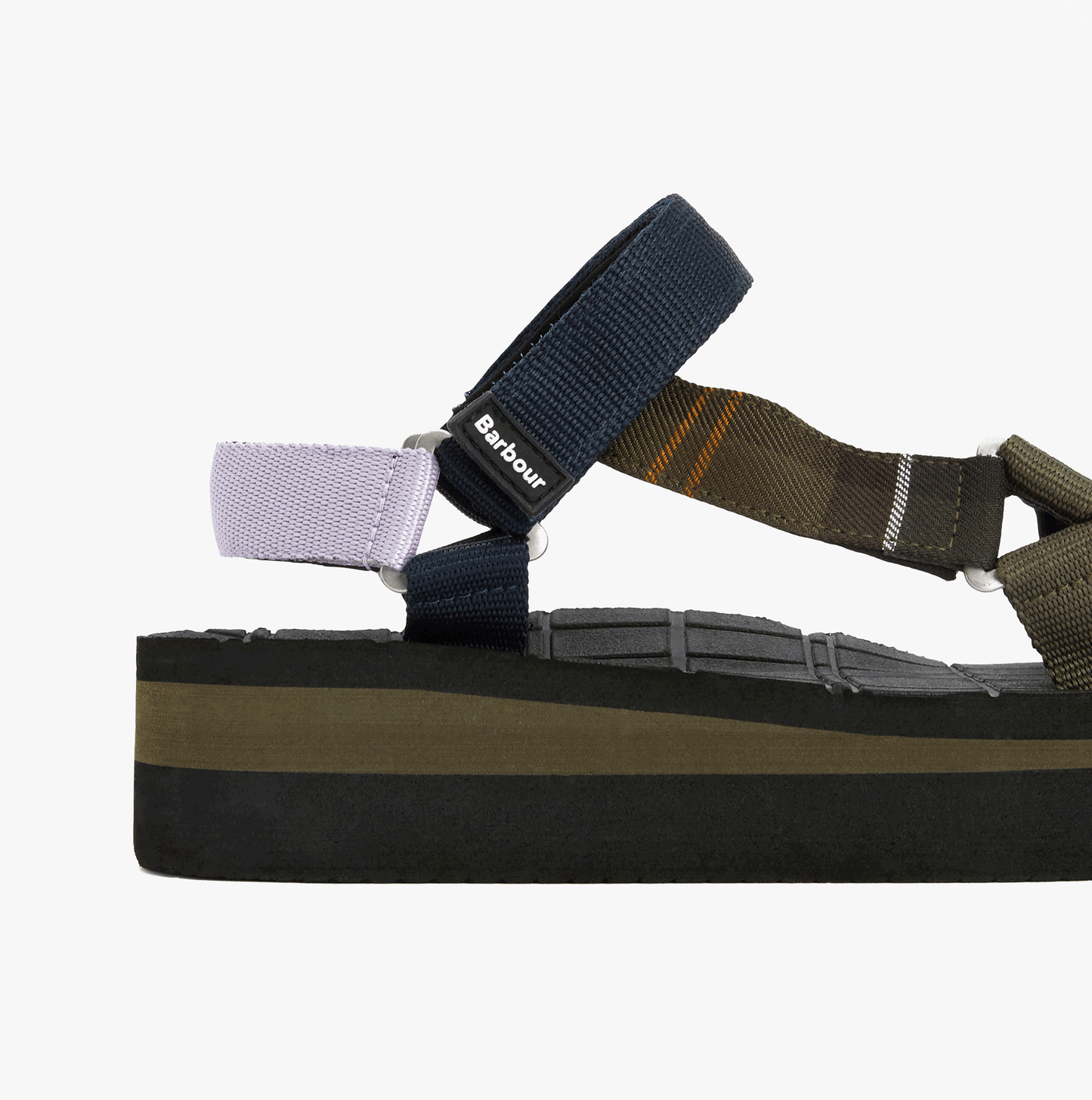 Barbour MILA Womens Ankle Strap Sandals Olive/Navy/Classic Tartan
