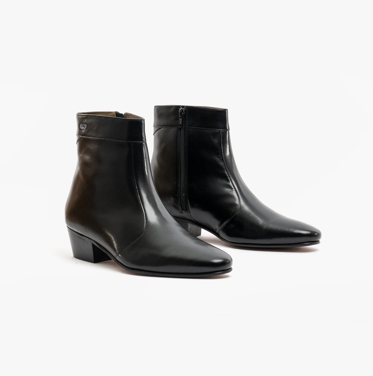 Club Cubano CAESAR Mens Leather Cuban Heel Boots Black