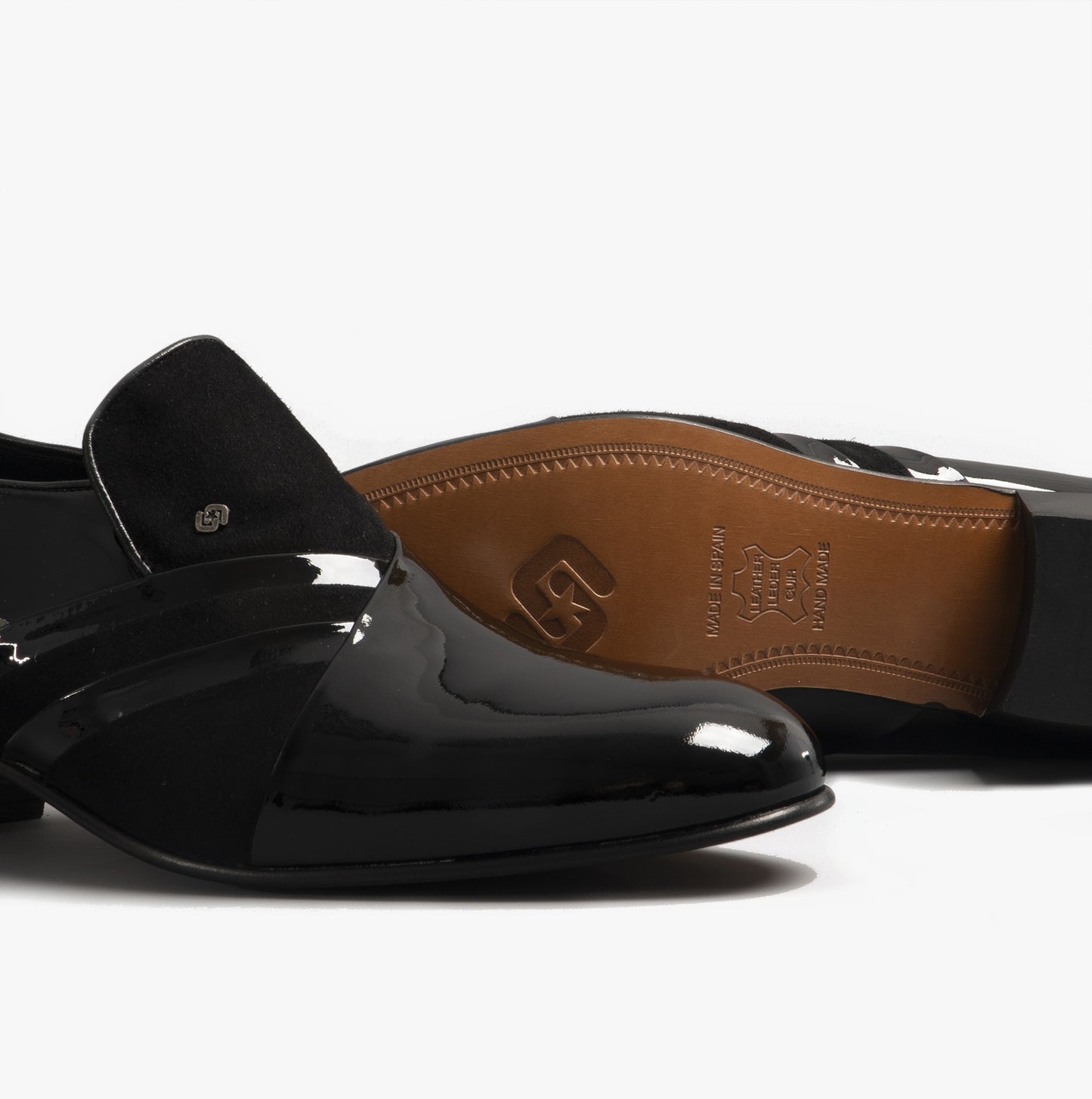 Club Cubano PABLO Mens Patent Leather Cuban Heel Shoes Black
