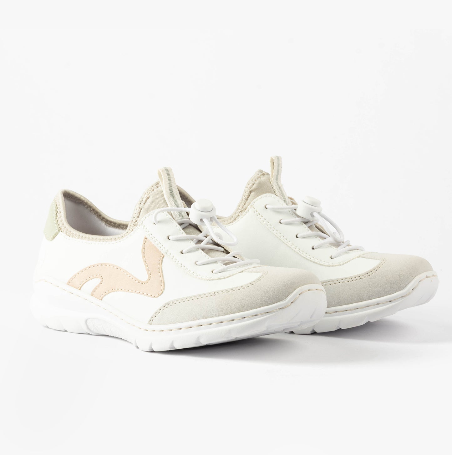 Rieker L32G9 Womens Casual Shoes White/Combi