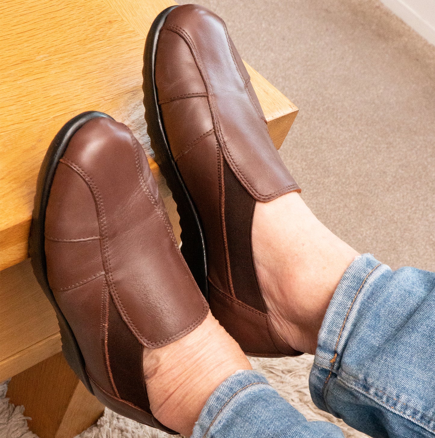 Comfortology JULIET Womens Leather Shoes Cognac