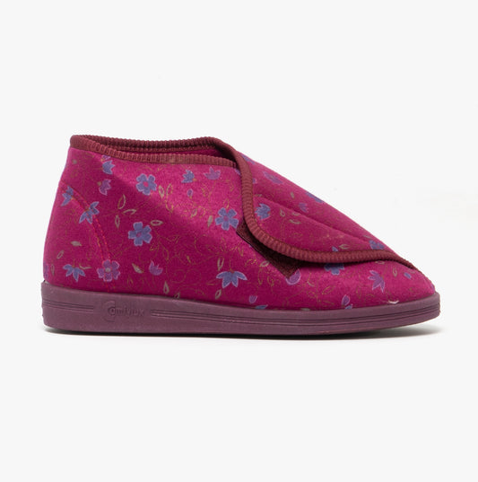 Comfylux ANDREA Womens Boot Slippers Wine