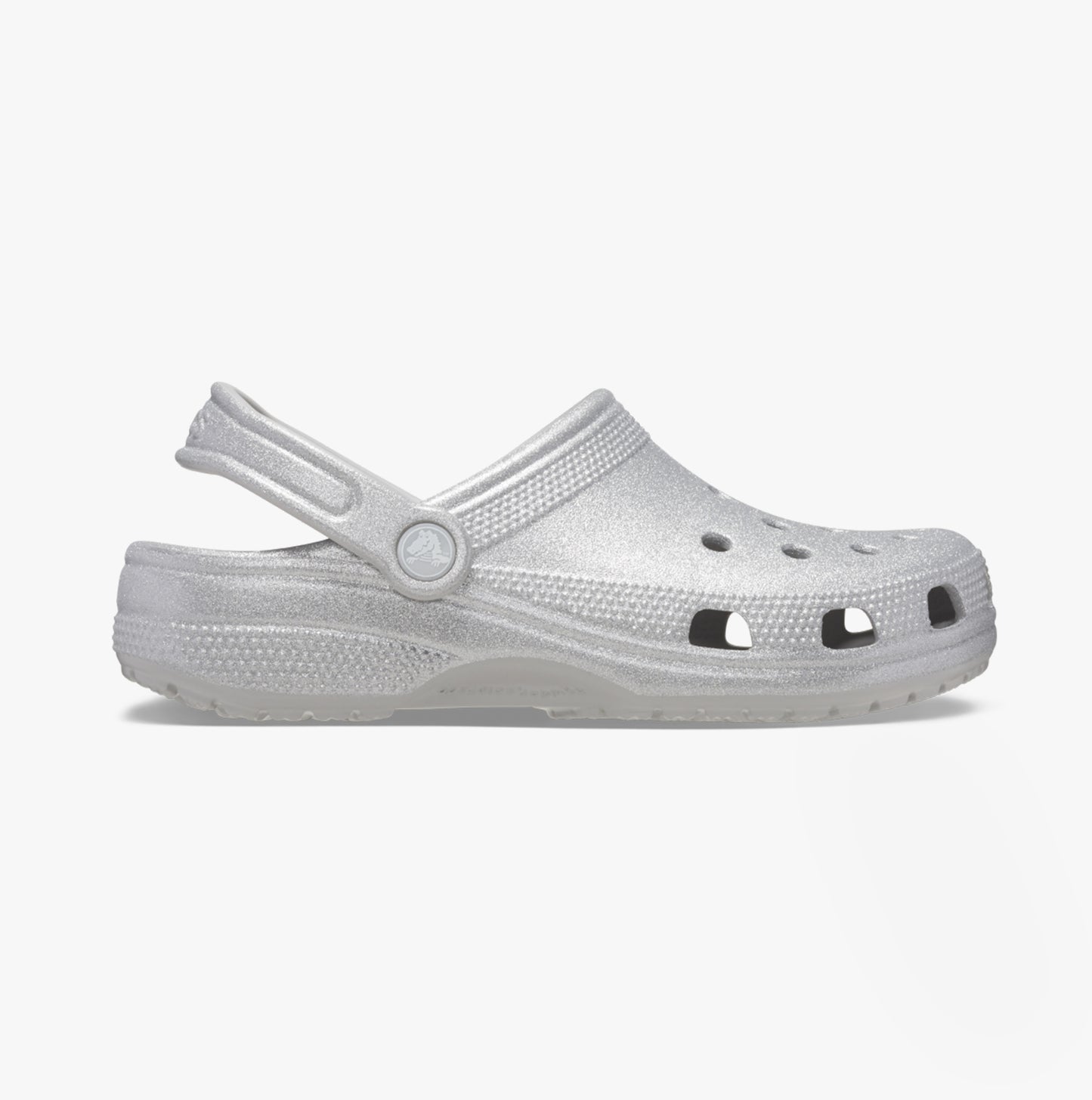 Crocs 205942-0IC CLASSIC GLITTER LINED Womens Clogs Silver Glitter