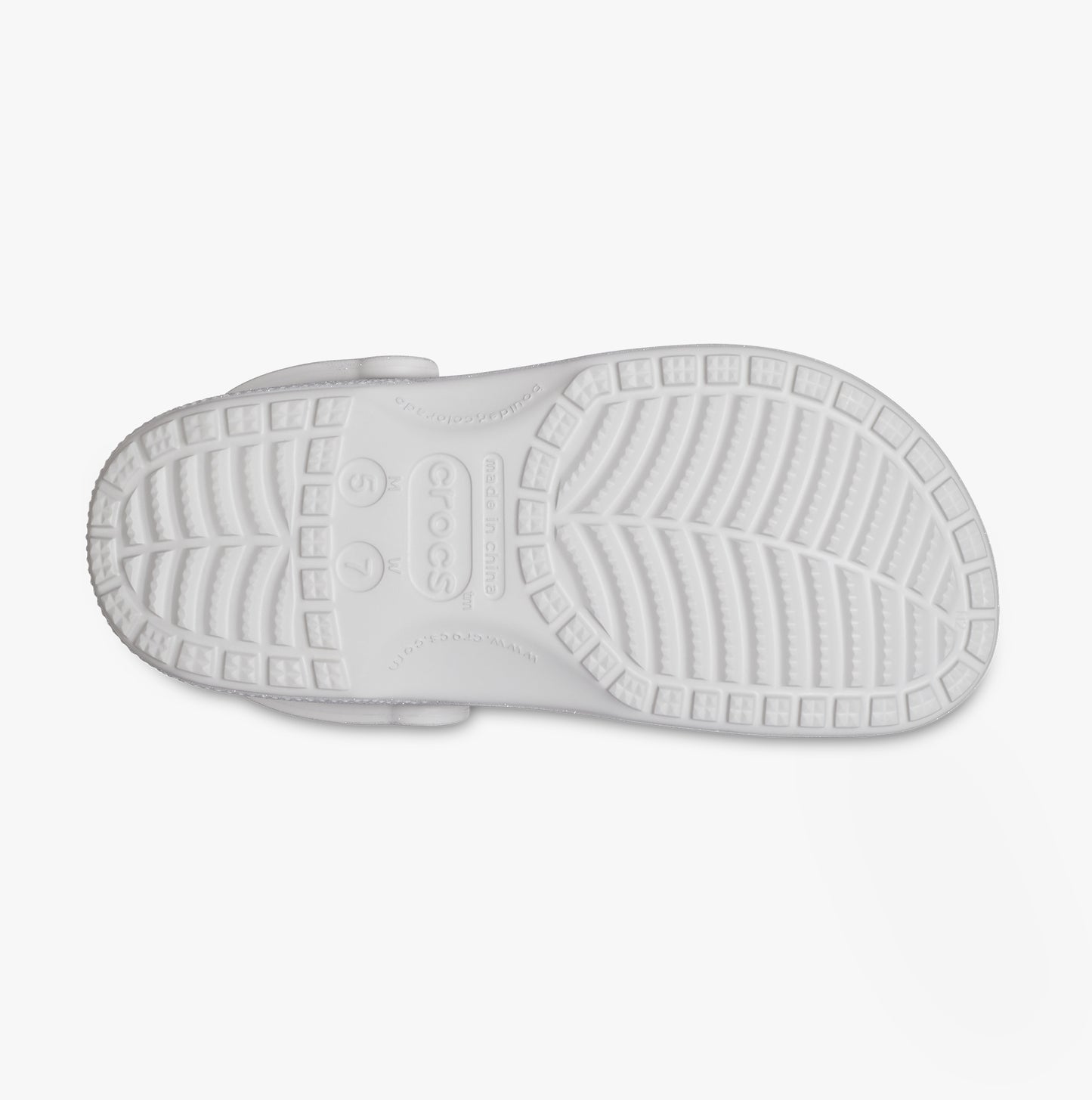 Crocs 205942-0IC CLASSIC GLITTER LINED Womens Clogs Silver Glitter