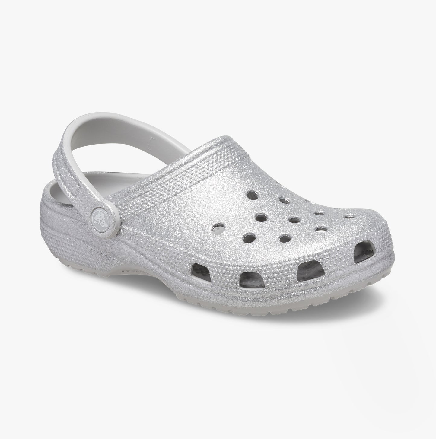 Crocs 205942-0IC CLASSIC GLITTER LINED Womens Clogs Silver Glitter