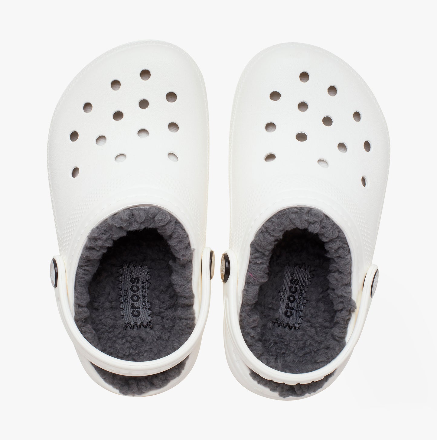 Crocs 207010-10M CLASSIC LINED Kids Clogs White/Grey