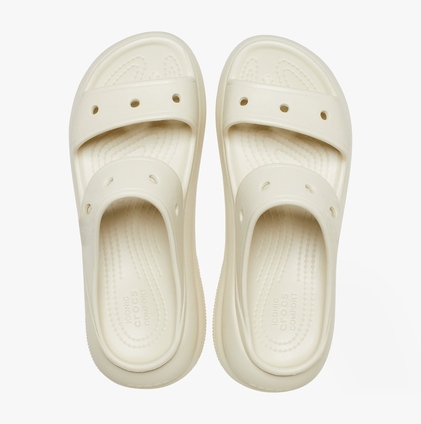 Crocs 207670-2Y2 CRUSH SANDAL Womens Platform Sliders Bone