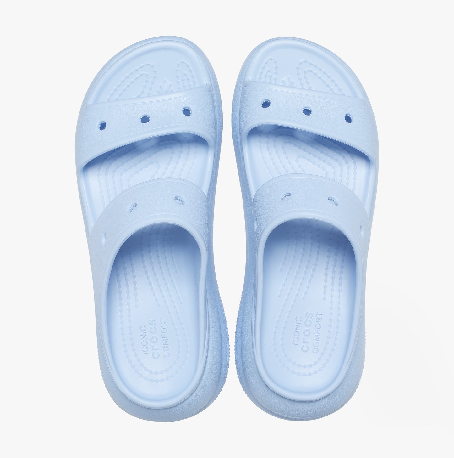 Crocs 207670-4NS CRUSH SANDAL Womens Platform Sliders Blue Calcite