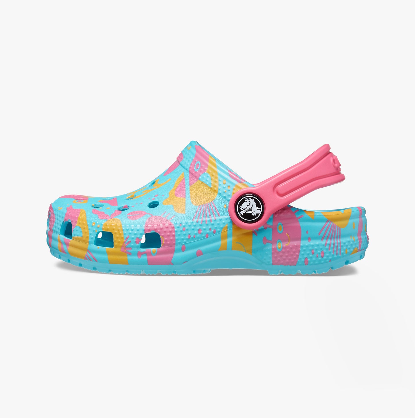 Crocs 209039-6WA CLASSIC ISLAND ESCAPE Girls Clogs Hyper Pink/Multi