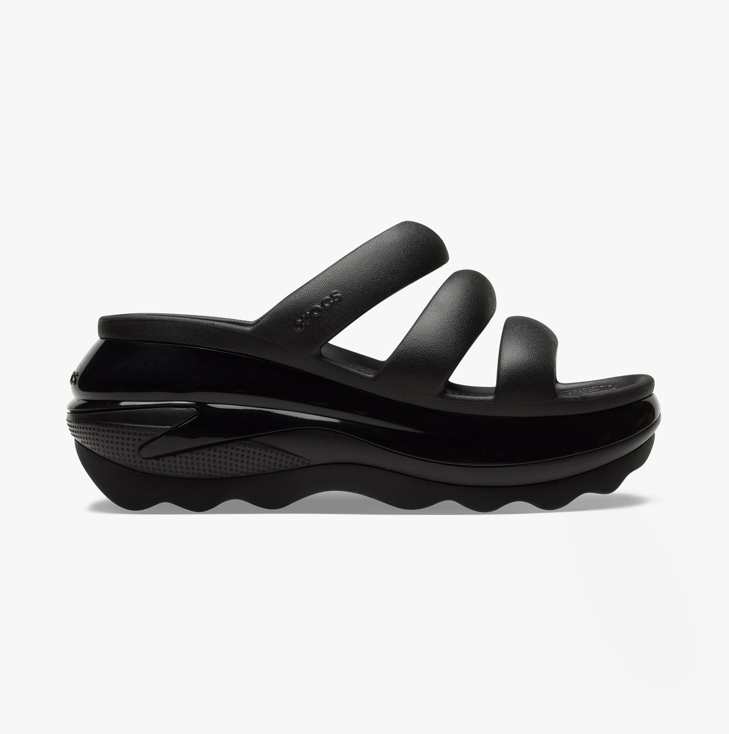 Crocs 209842-001 MEGA CRUSH TRIPLE STRAP Womens Sliders Black