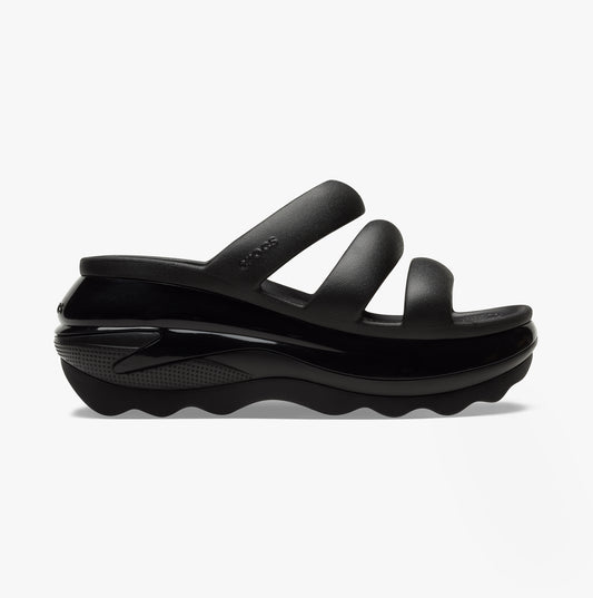 Crocs 209842-001 MEGA CRUSH TRIPLE STRAP Womens Sliders Black
