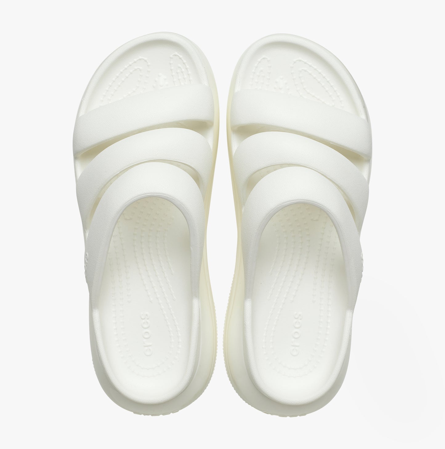 Crocs 209842-0WV MEGA CRUSH TRIPLE STRAP Womens Sliders Chalk