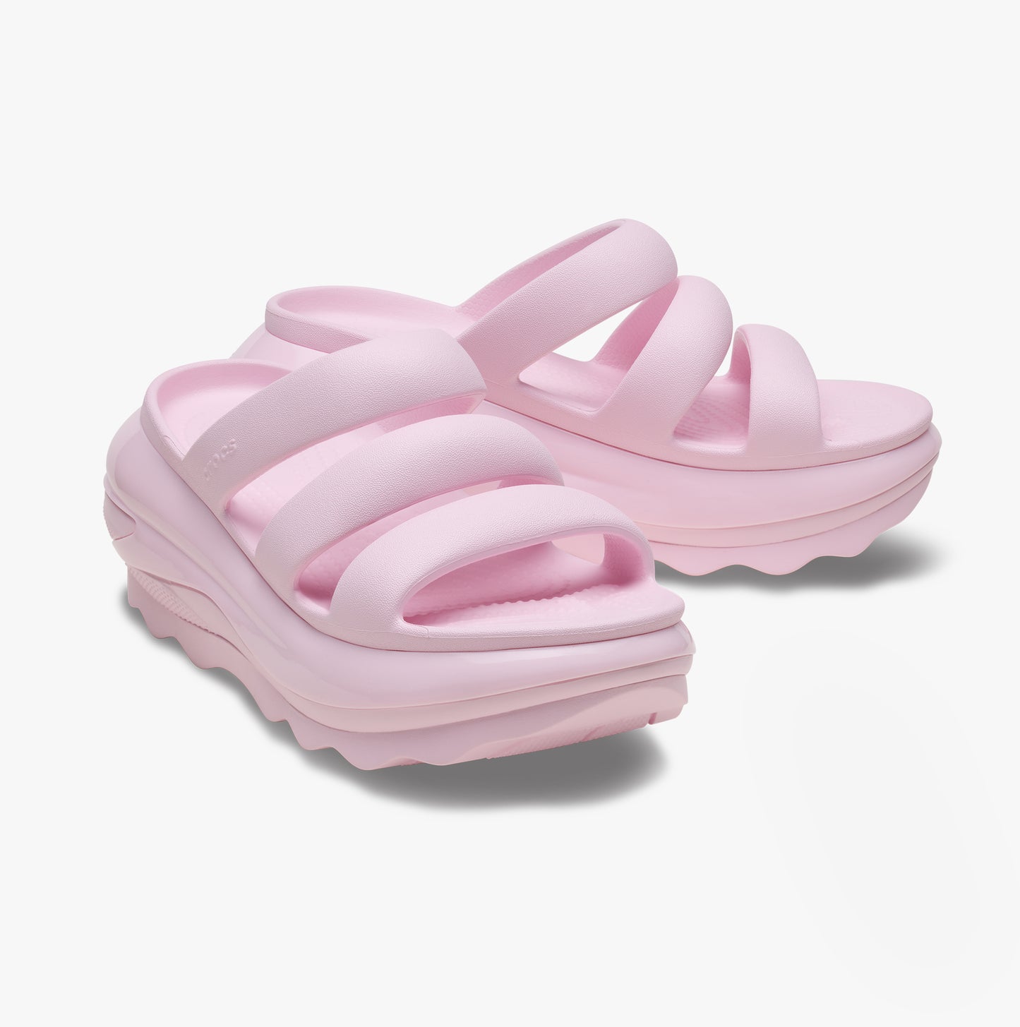 Crocs 209842-6ZW MEGA CRUSH TRIPLE STRAP Womens Sliders Pink Milk