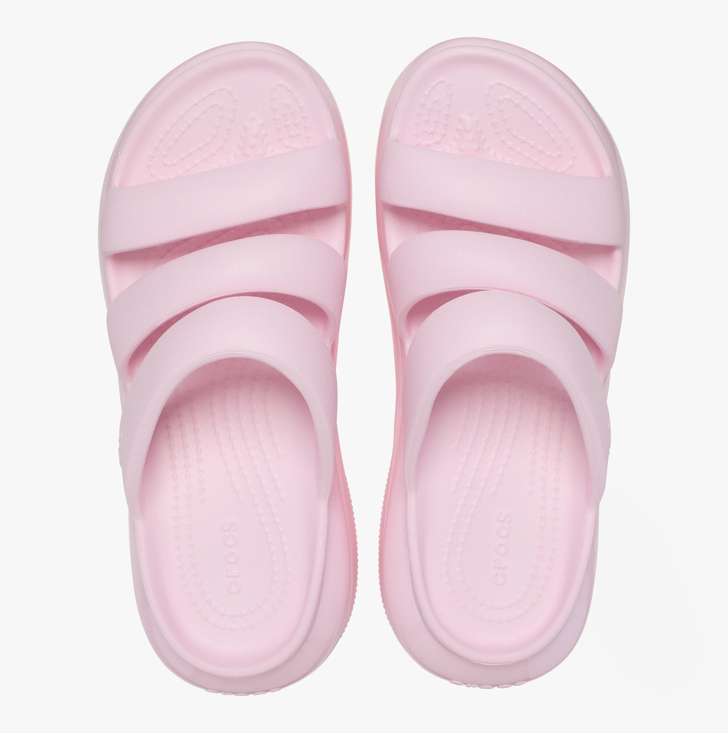 Crocs 209842-6ZW MEGA CRUSH TRIPLE STRAP Womens Sliders Pink Milk