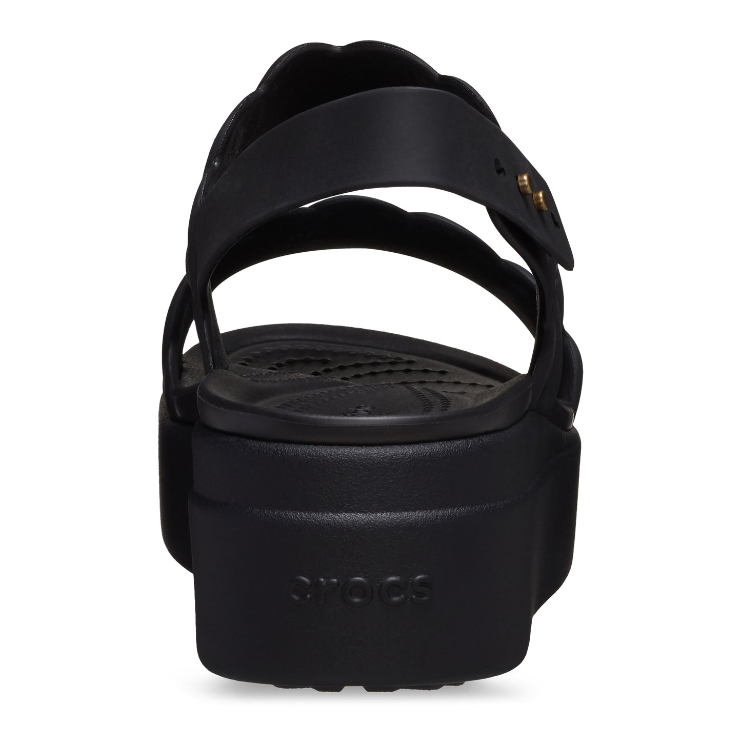 Crocs 209977-060 BROOKLYN WOVEN UPPER LOW Womens Sandals Black