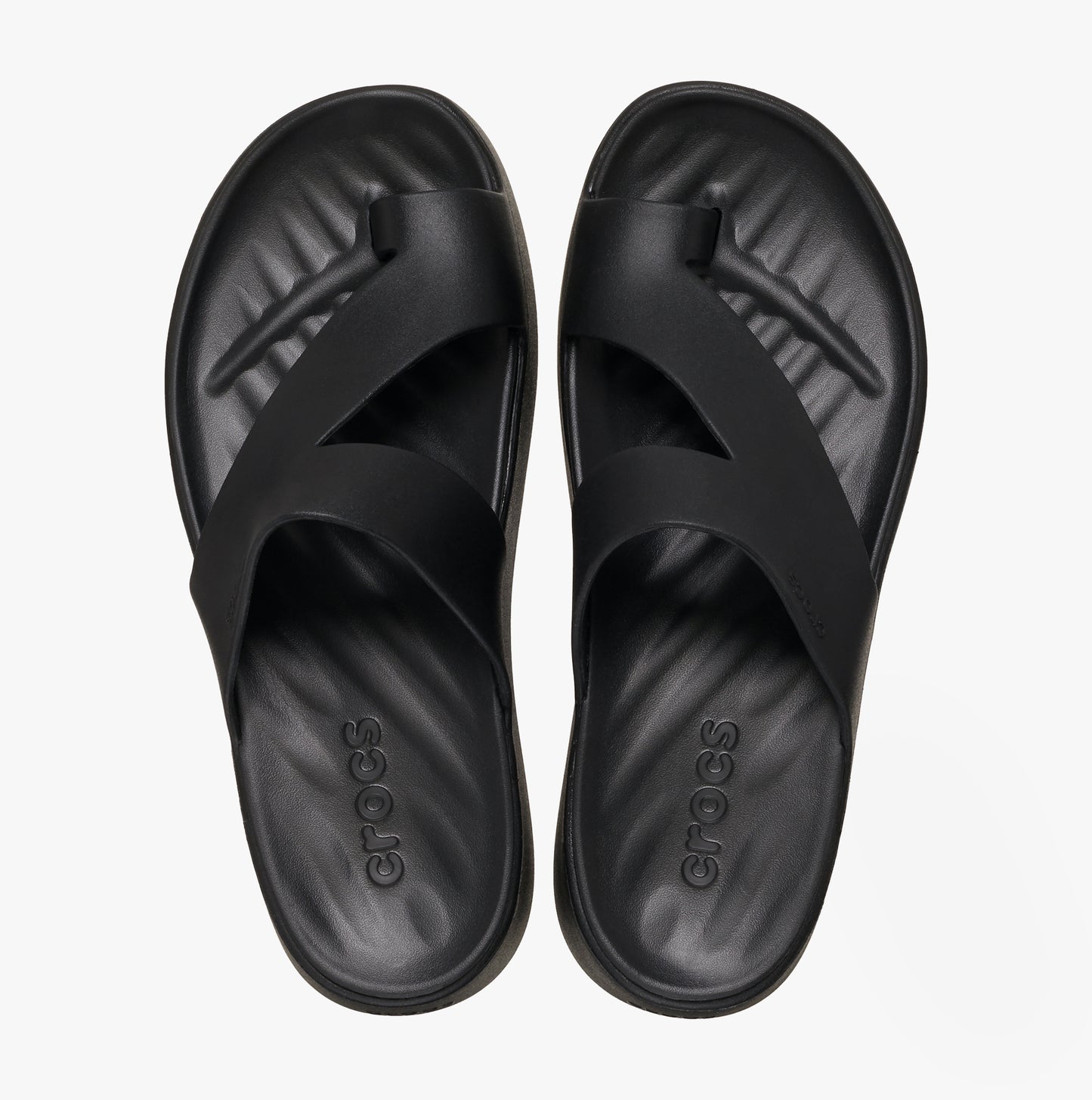 Crocs 210834-001 GETAWAY PLATFORM TOE LOOP Womens Sandals Black