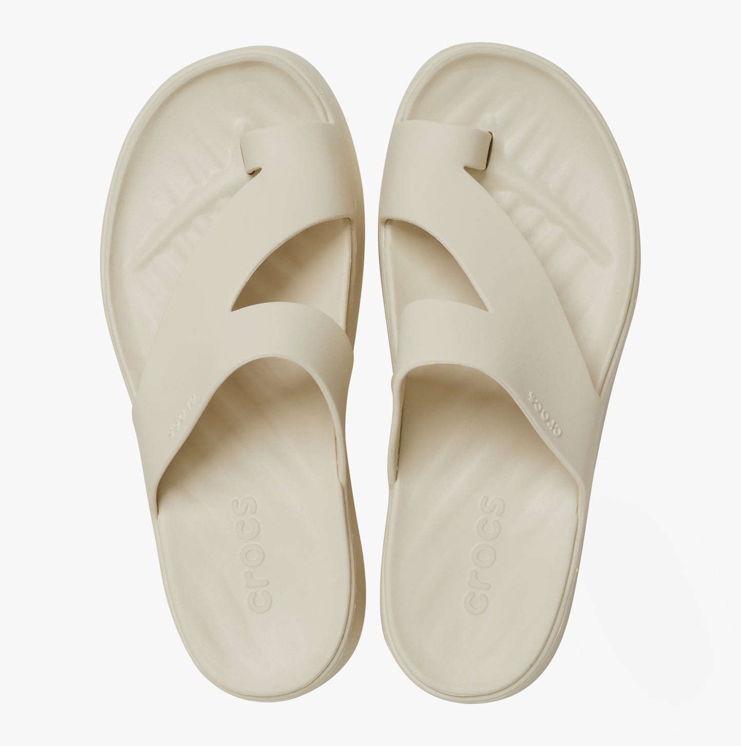 Crocs 210834-0LH GETAWAY PLATFORM TOE LOOP Womens Sandals Sandstone