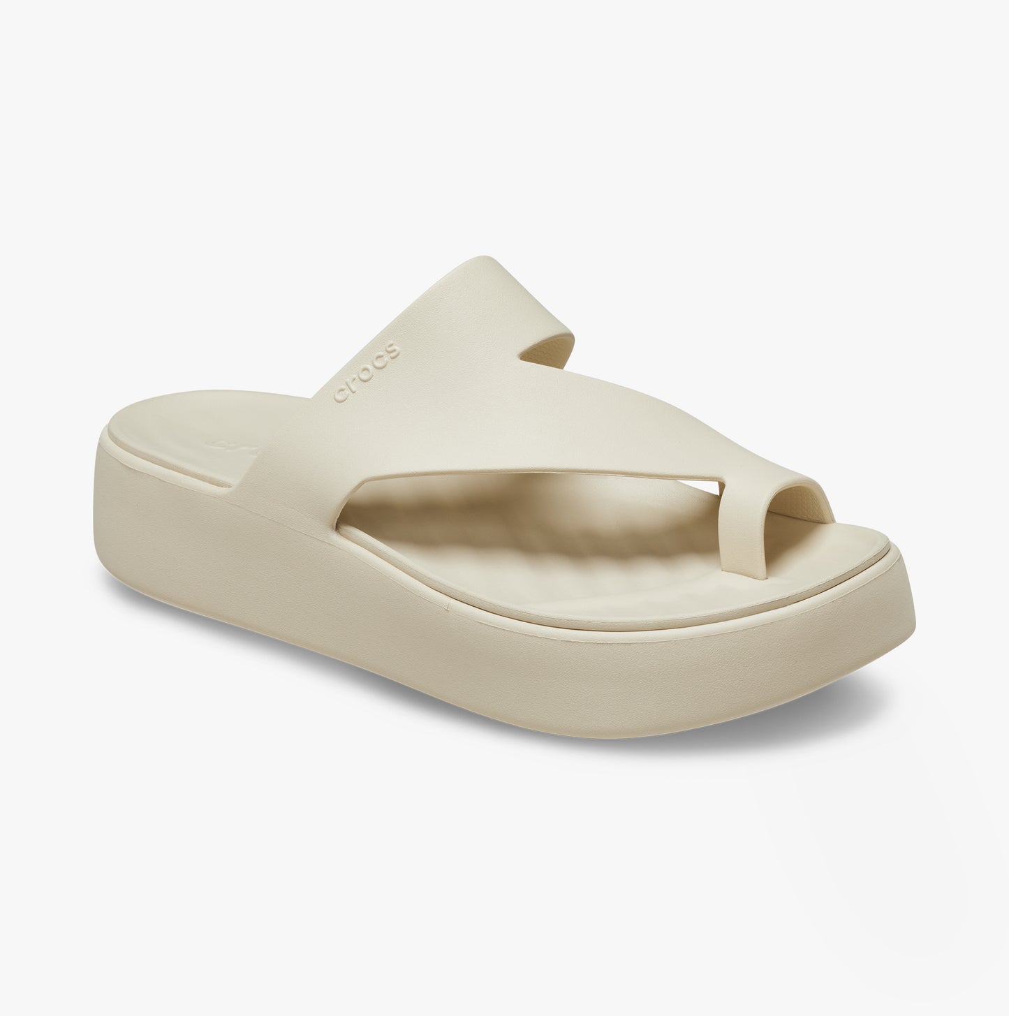 Crocs 210834-0LH GETAWAY PLATFORM TOE LOOP Womens Sandals Sandstone