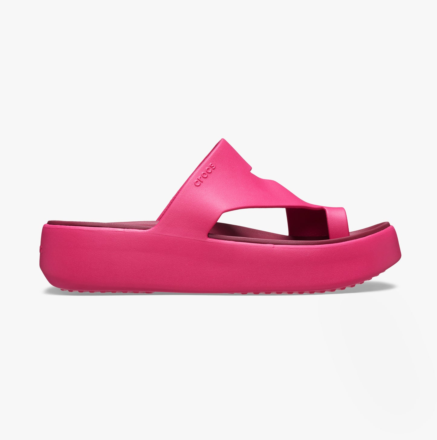 Crocs 210834-6ZQ GETAWAY PLATFORM TOE LOOP Womens Sandals Dragon Fruit