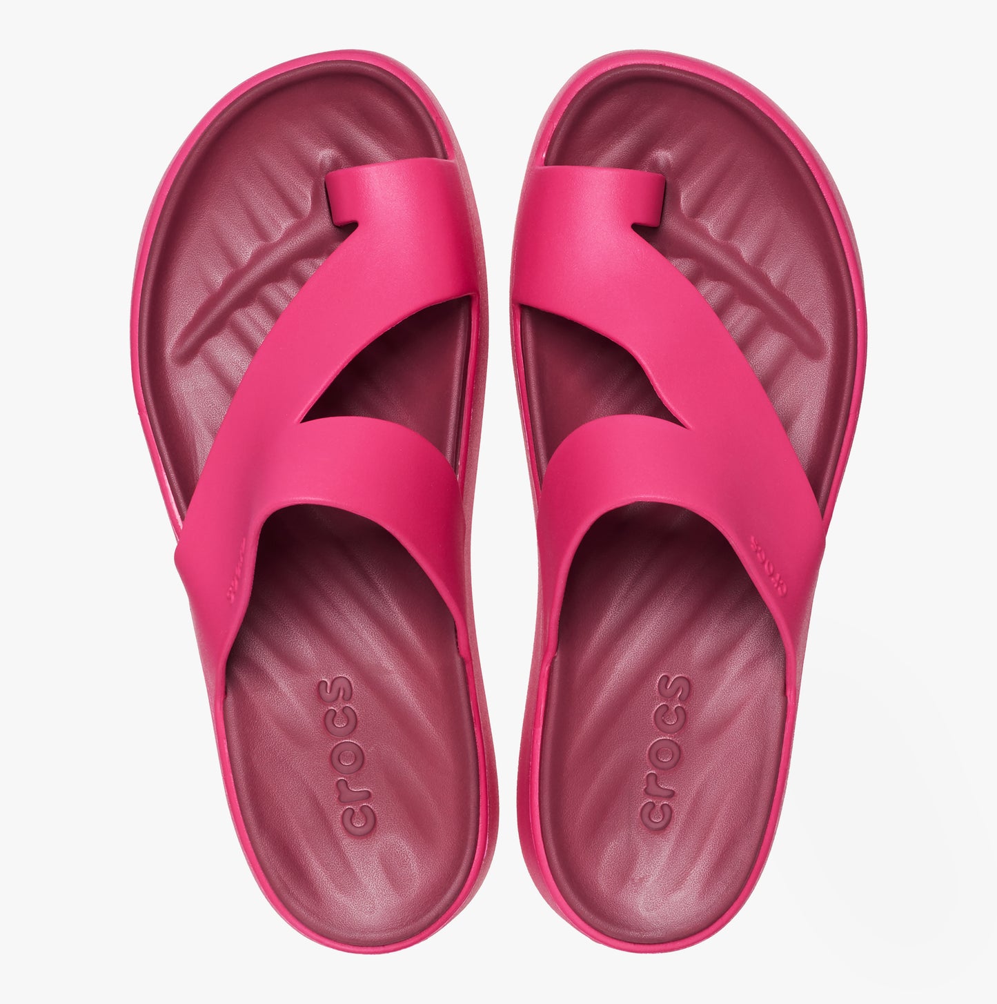 Crocs 210834-6ZQ GETAWAY PLATFORM TOE LOOP Womens Sandals Dragon Fruit