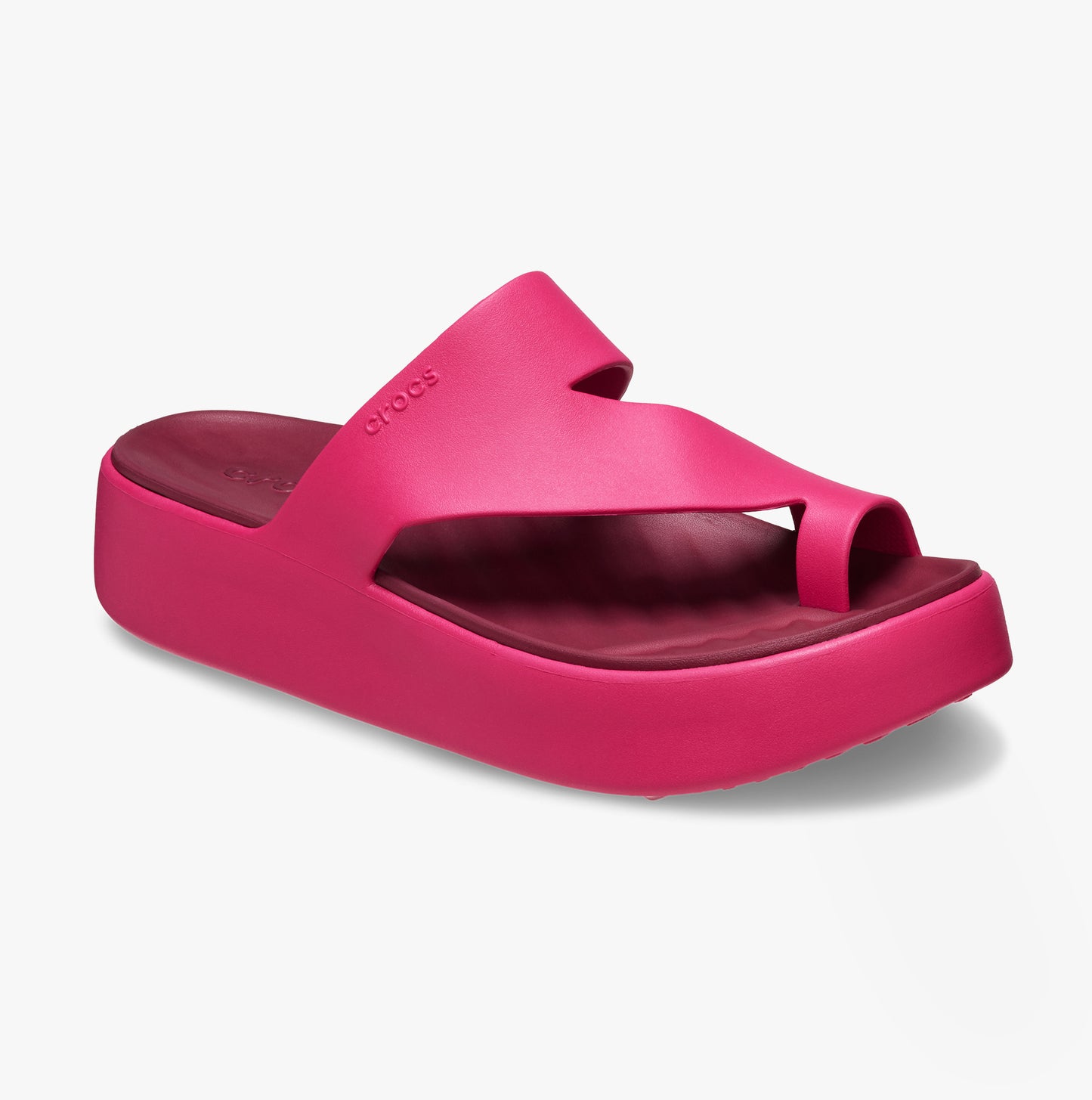 Crocs 210834-6ZQ GETAWAY PLATFORM TOE LOOP Womens Sandals Dragon Fruit