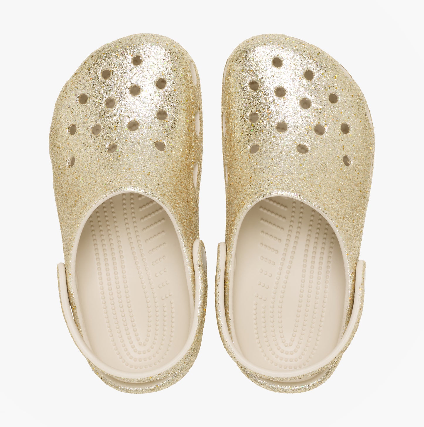 Crocs CLASSIC CHUNKY GLITTER Girls Clogs Sandals Sandstone