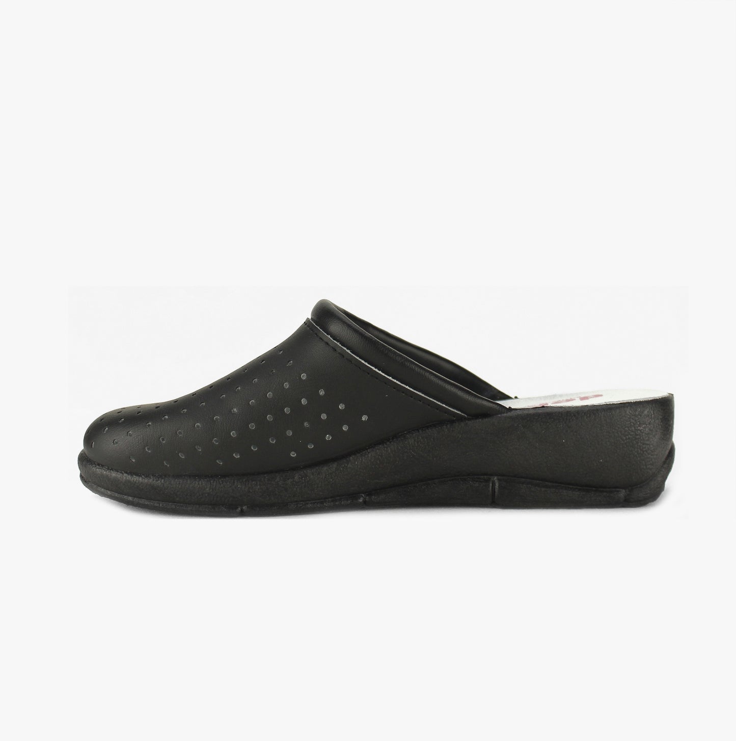 DEK ANGIE Womens Leather Mule Clogs Sandals Black