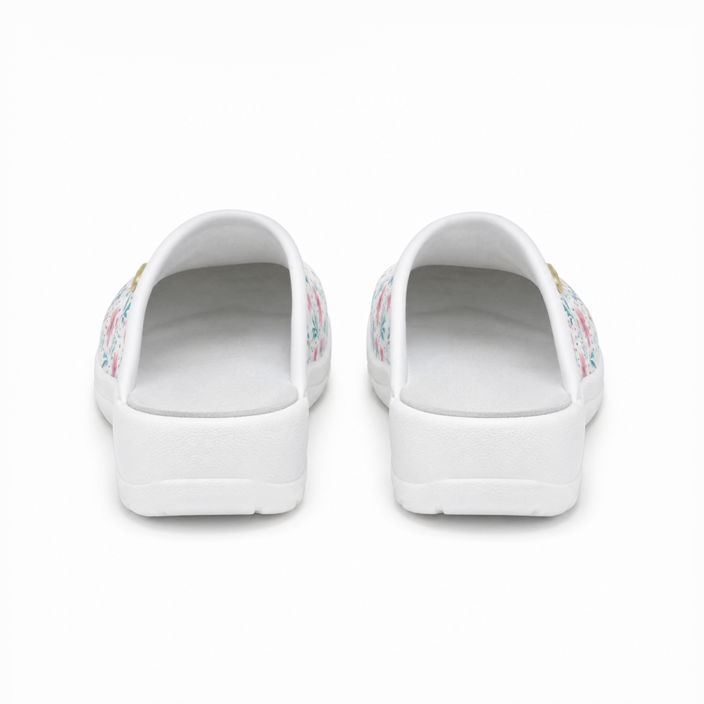 DEK L707G Ladies Clogs White Floral