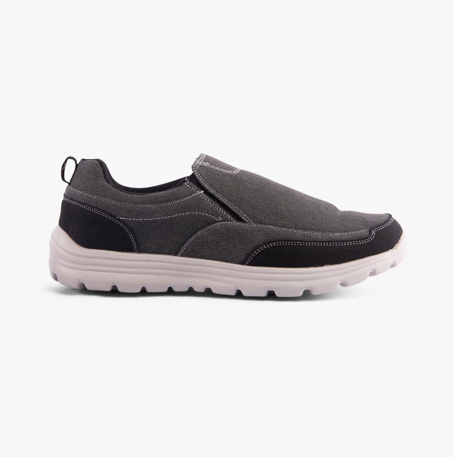 DEK M336A Mens Denim Canvas Slip-On Trainers Black