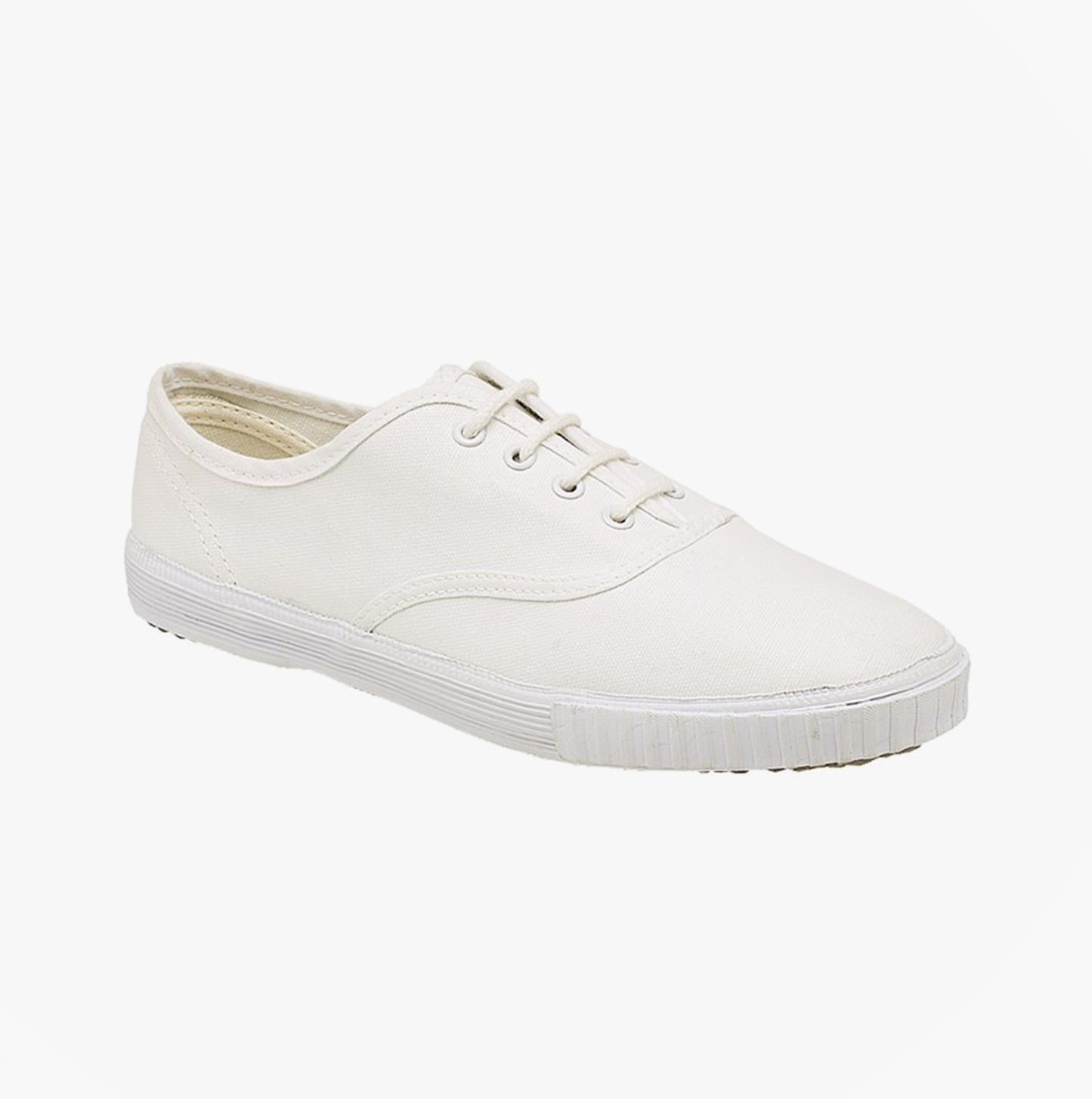 DEK White Canvas Junior Lace Plimsoll