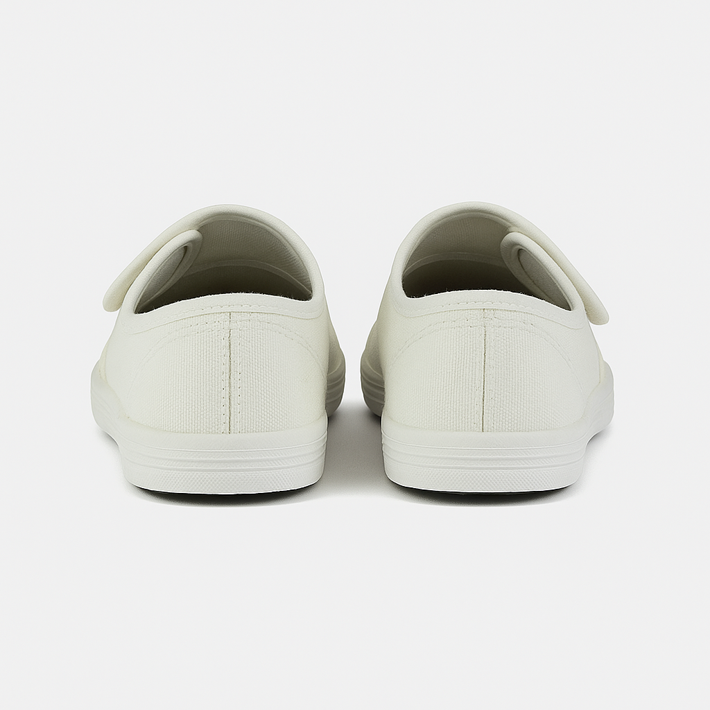 DEK White Canvas Junior Touch Fastening Plimsoll