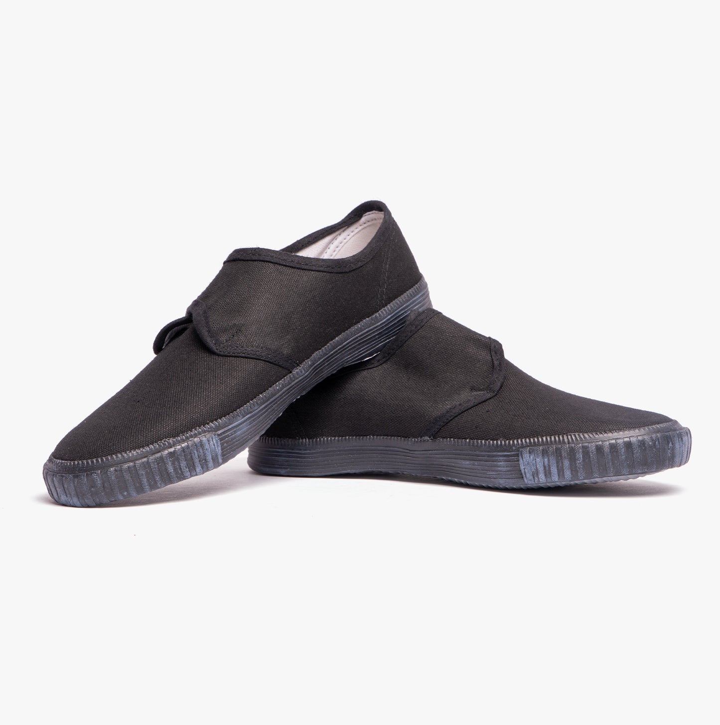 DEK RILEY Black Canvas Unisex Kids Touch Fastening Plimsoll