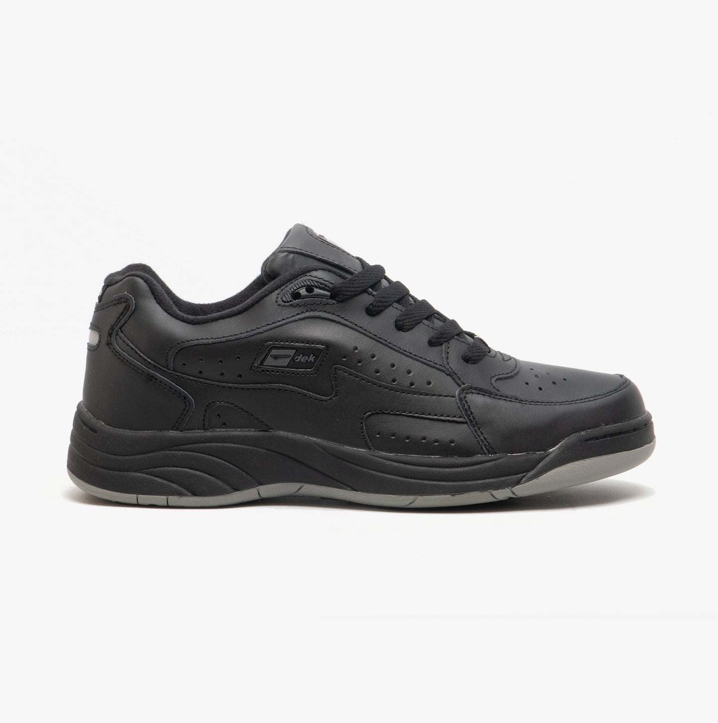 DEK ORLEANS Mens Coated Leather Trainers Black