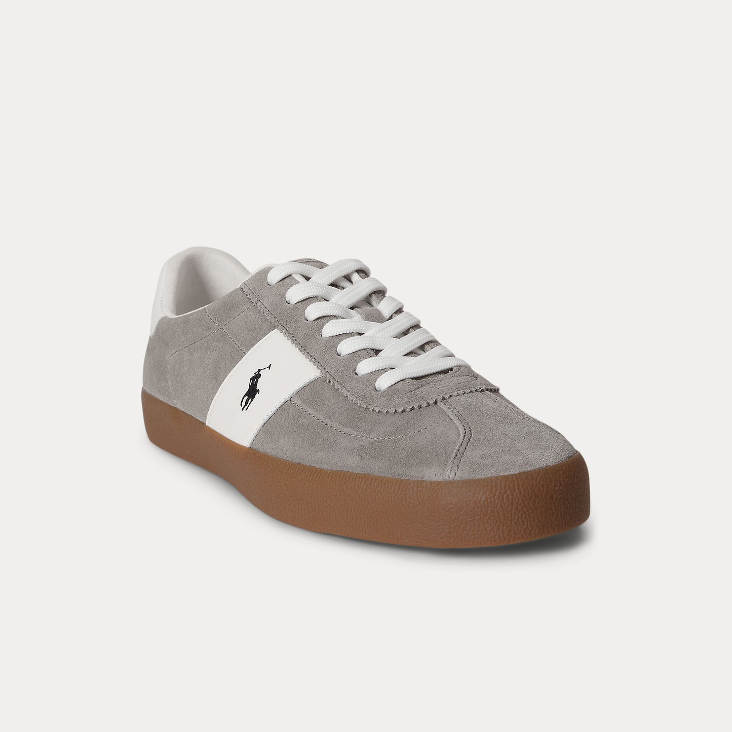 Polo Ralph Lauren COURT VLC PP Mens Court Trainers Earth Grey/Deckwash White