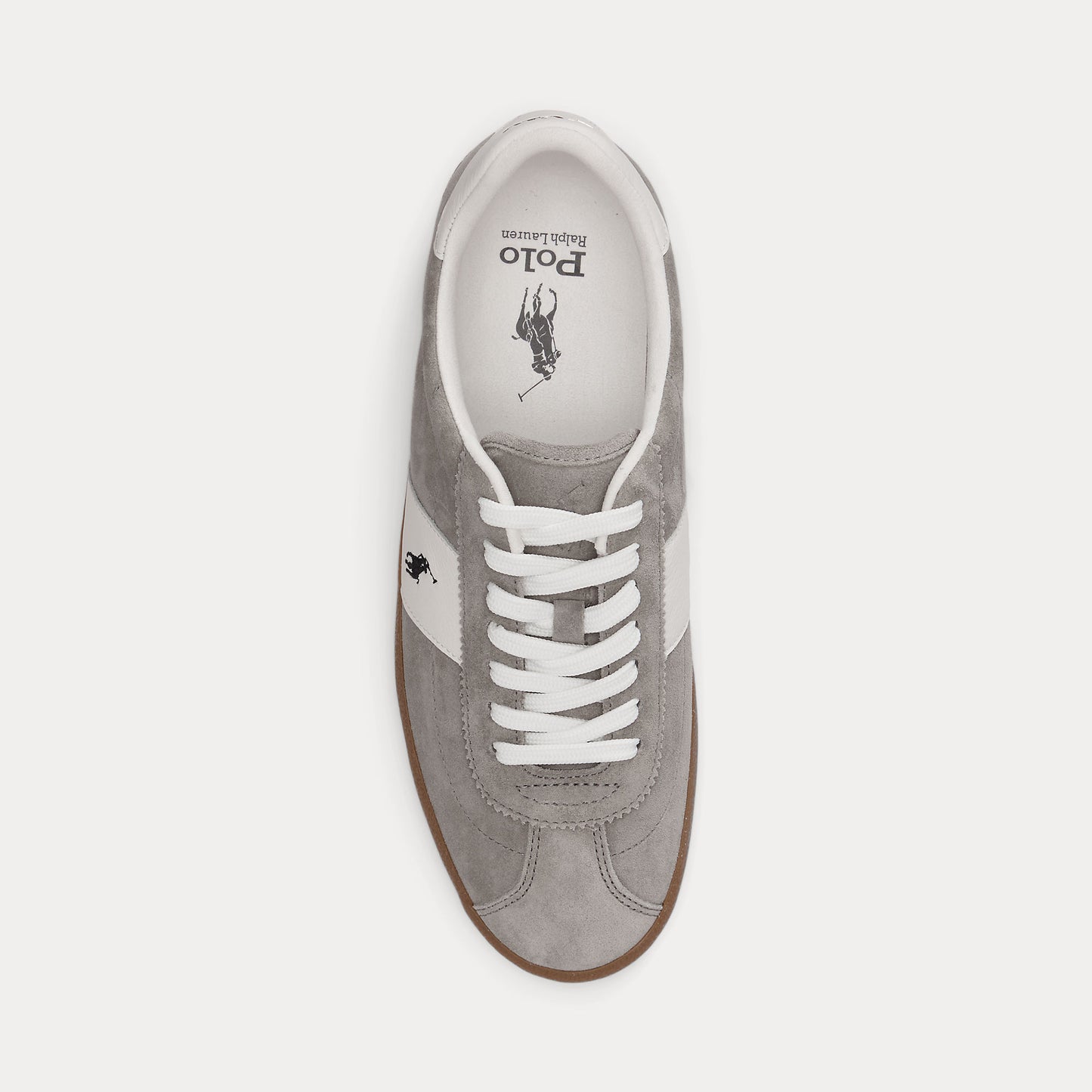 Polo Ralph Lauren COURT VLC PP Mens Court Trainers Earth Grey/Deckwash White