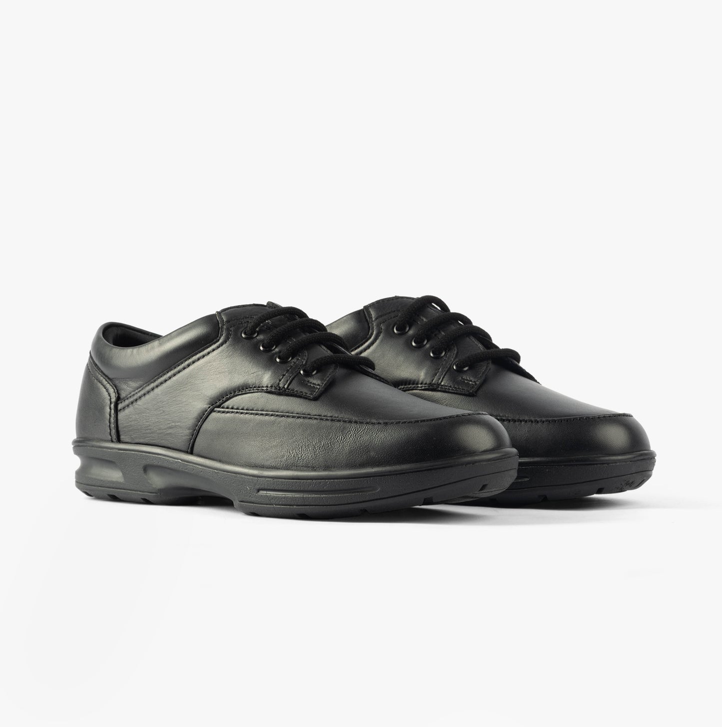 Dr Keller BRIAN Mens Leather Comfort Fit Lace-Up Shoes Black