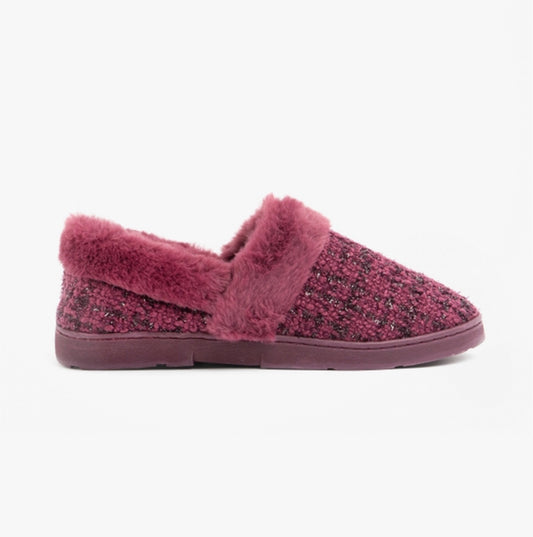 Dr Keller AVON Womens Full Slippers Burgundy