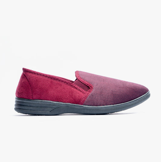 Dr Keller DONNAEL Mens Full Slippers Burgundy