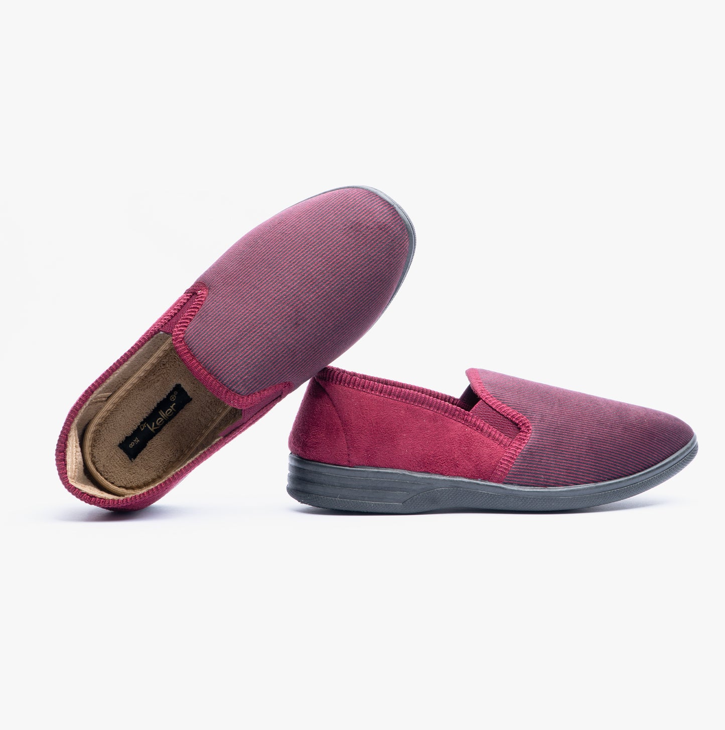 Dr Keller DONNAEL Mens Full Slippers Burgundy
